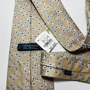 New w 🏷️ Charvet Tan/Khaki Silk Tie with Blue Accents 57x3.5”